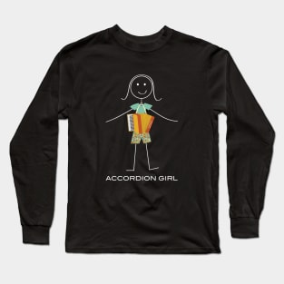 Funny Womens Accordion design Long Sleeve T-Shirt